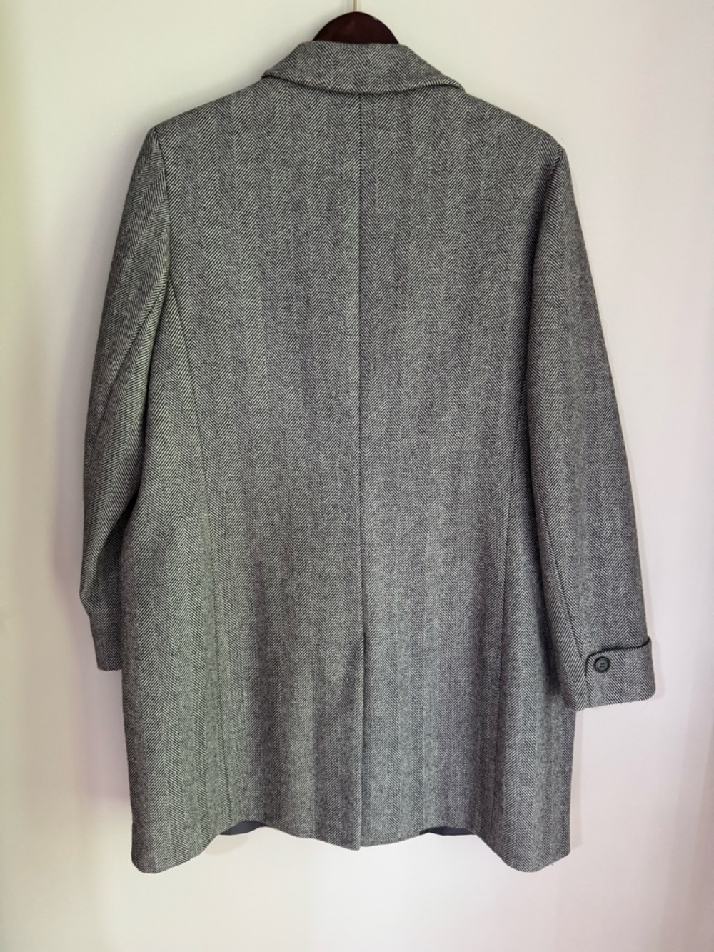 Vintage Ralph Lauren Gray Herringbone Wool-Blend Overcoat - Picture 4 of 9